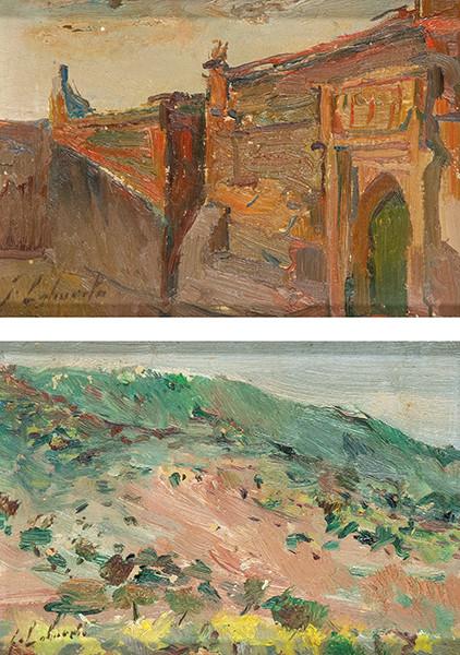  GENARO LAHUERTA - Paisaje y apunte de ciudad