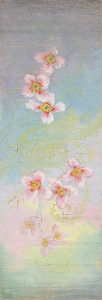  ESCUELA FRANCESA S. XX - Flores sobre fondo verde