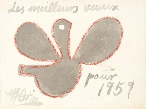  MANUEL ANGELES ORTIZ - Les meilleurs voeux pour 1959