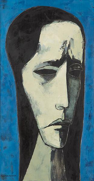 Lote 0380
OSWALDO GUAYASAMIN - Rostro azulado