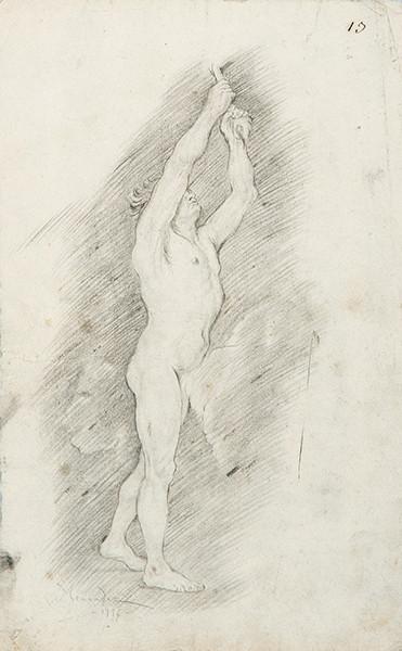 Lote 0028
ESCUELA ESPAÑOLA S. XIX - Estudio de academia masculina