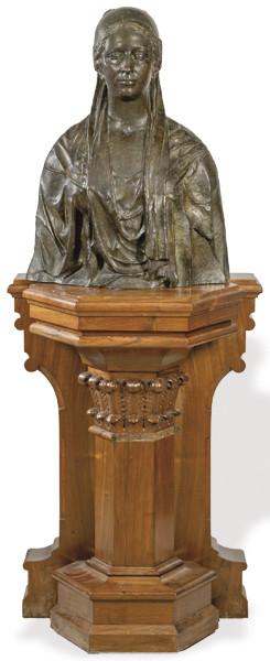 Lote 1098
Joan Borrell i Nicolau (Barcelona 1888-1955)
"Mujer Renacentista" 1922
Escultura modernista de bronce patinado. Firmada y fechada