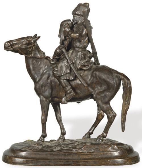 Lote 1125
Siguiendo a Eugéne Alexandrovitch Lanceray (San Petersburgo 1848-1886)
"La Despedida" ff. S. XIX pp. S. XX
Escultura en bronce patinado.