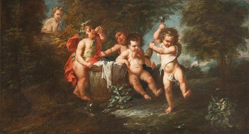 Lote 0066
ESCUELA FRANCESA S. XVIII - Baco con cupidos