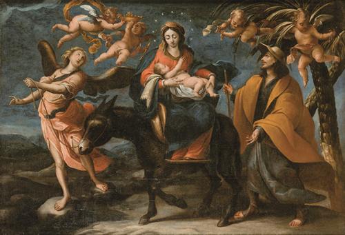 Lote 0069
ESCUELA MADRILEÑA S. XVII - Huída a Egipto