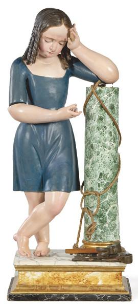 Lote 1248
Escuela Andaluza último tercio S. XVIII
"Niño Jesús de la Pasión"
Talla vestidera de madera policromada con ojos de pasta vítrea.