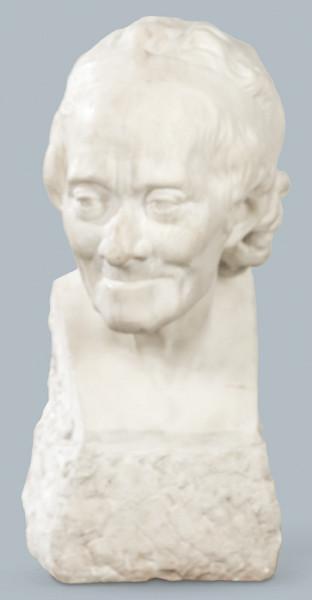  Bigeand? Francia S. XIX
"Voltaire"
Busto tallado en mármol blanco. Firmado. Inspirado en el busto del artista del siglo XVIII Houdon.