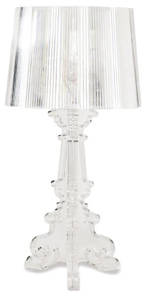  Ferruccio Laviani (1960) para Kartell
Lámpara de sobremesa modelo Bourgie
Estilo barroco con pantalla de efecto plisado en policarbonato transparente.