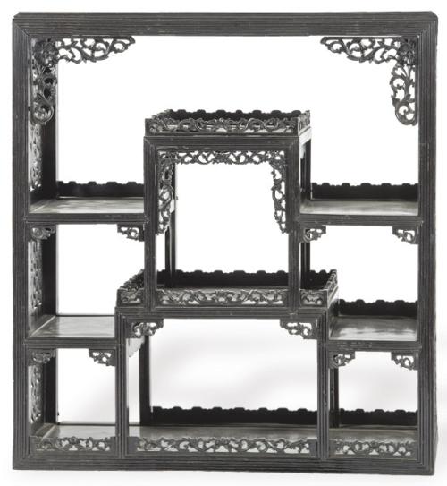  Estantería china de laca negra