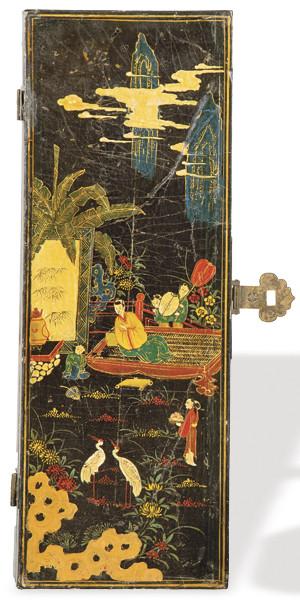  Caja rectangular lacada y pintada China pp. S. XX.