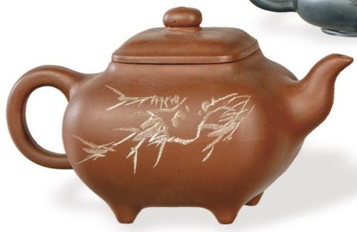  Tetera (zisha) de cerámica china de Yixing o buccaro, S. XX.