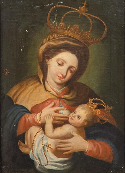 Lote 0092
ESCUELA ANDALUZA S. XIX - Virgen con el Niño