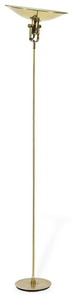  Lámpara de pie con pantalla metálica en forma de disco