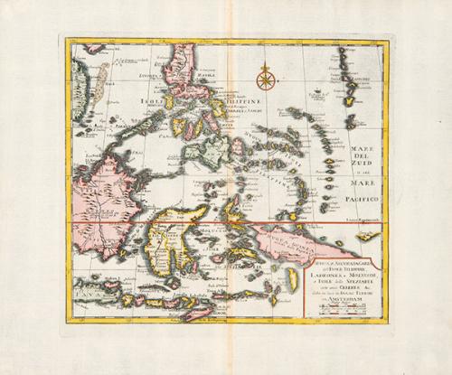  ISAAK TIRION - Filipinas. Nuova et Accurata Carta dell'Isole Filippine, Ladrones, e Moluccos, o Isole delle Speziarie come anco Celebres... Ámsterdam, 1740