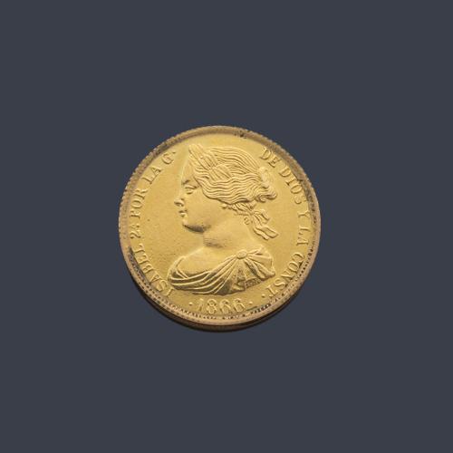  Isabel 2ª 100 reales Madrid 1866.