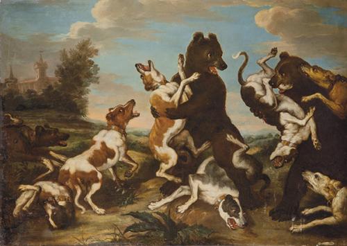 Lote 0020
SEGUIDOR DE PAUL DE VOS S. XVIII - Reala de perros atacando a dos osos