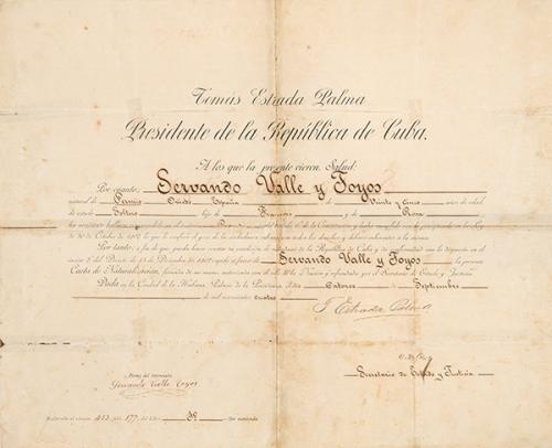  DOCUMENTACIÓN DE ÉPOCA - Tomás Estrada Palma (Presidente República de Cuba 1902-06)