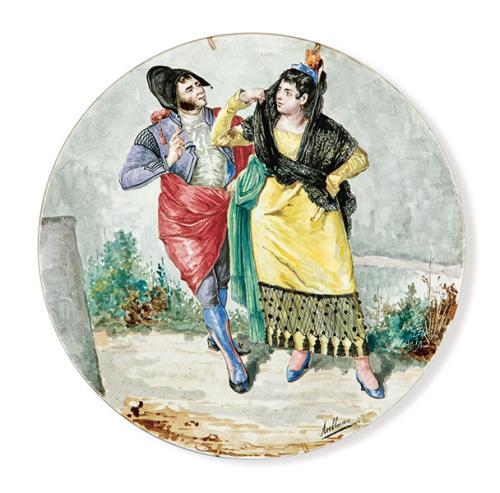  ESCUELA ESPAÑOLA S. XIX - Pareja de majos