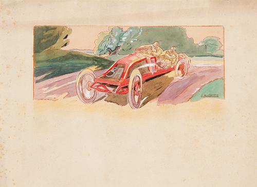 Lote 0051
ESCUELA FRANCESA S. XIX-XX - Coche de carreras