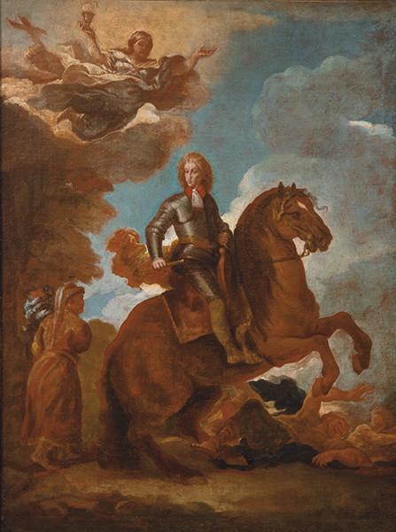  ATRIBUIDO A LUCA GIORDANO - Carlos II de España a caballo