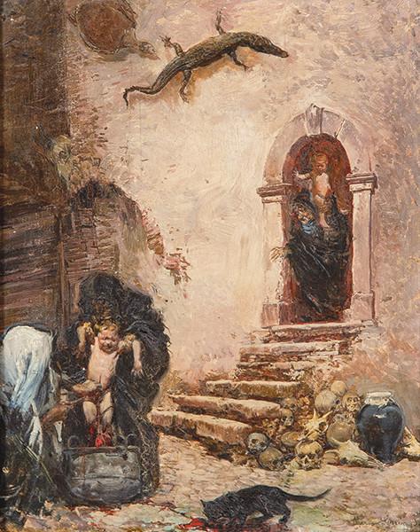 Lote 0089
MARIANO GARCÍA MAS - Escena de brujería