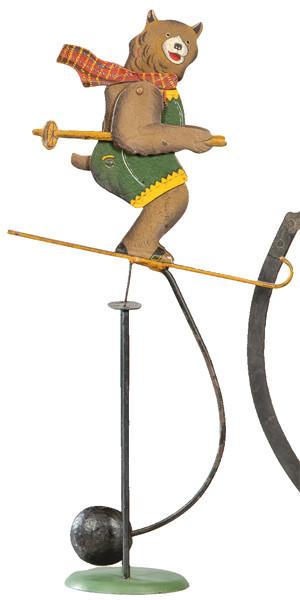  Tentetieso articulado en hierro pintado "Oso Esquiador".
