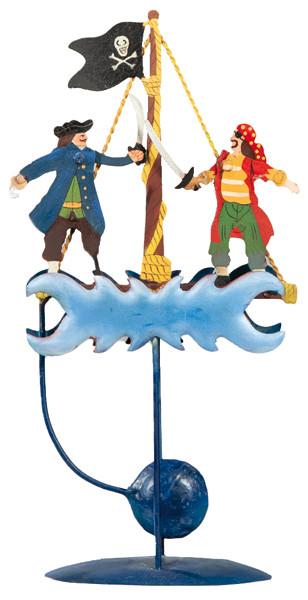  Tentetieso articulado "Piratas Batiéndose en Duelo" de hierro pintado.