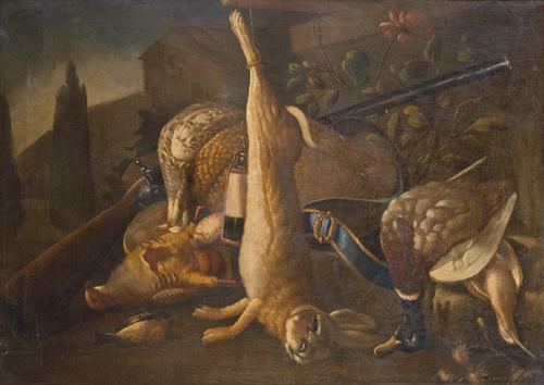 Lote 0166
ESCUELA ESPAÑOLA S. XIX - Bodegón de caza