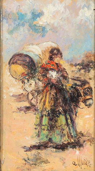 Lote 0173
ESCUELA ESPAÑOLA S. XIX-XX - Pareja de majos