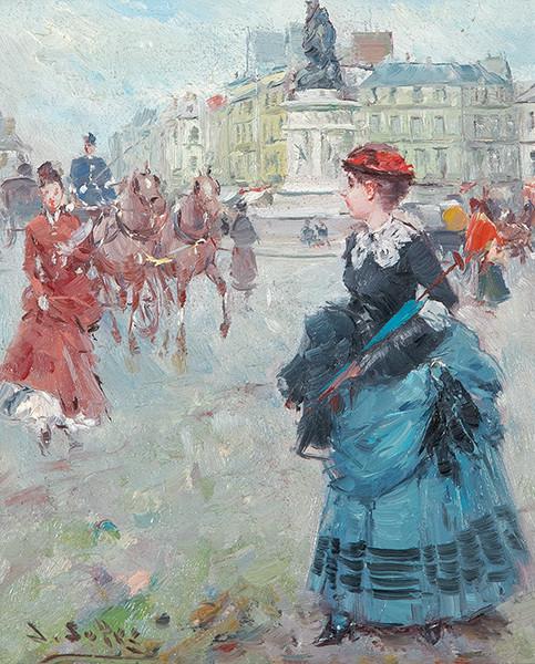 Lote 0194
JOSÉ SOLER - Niña en un parque