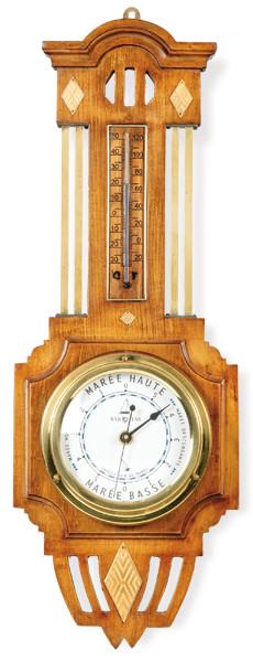  Indicador de mareas montado sobre barómetro Art Deco