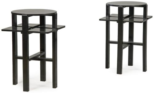  Charles Rennie MACKINTOSH (1868-1928) para BD Barcelona
Pareja de mesas auxiliares modelo "Dómino"