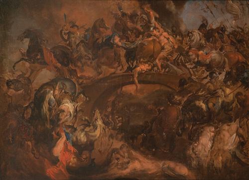 Lote 0106
COPIA DE EUGÈNE DELACROIX S. XIX - Escena de batalla