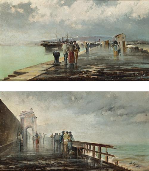 Lote 0139
BENITO LLEONART Y SENENT - Pareja de marinas