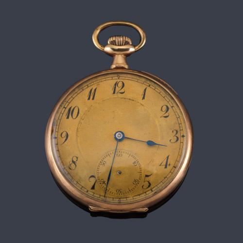 Lote 2527
Reloj lepin con caja en oro amarillo de 14 K.
