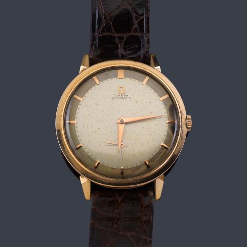 Lote 2545
OMEGA de caballero con caja en oro rosa de 18 K.