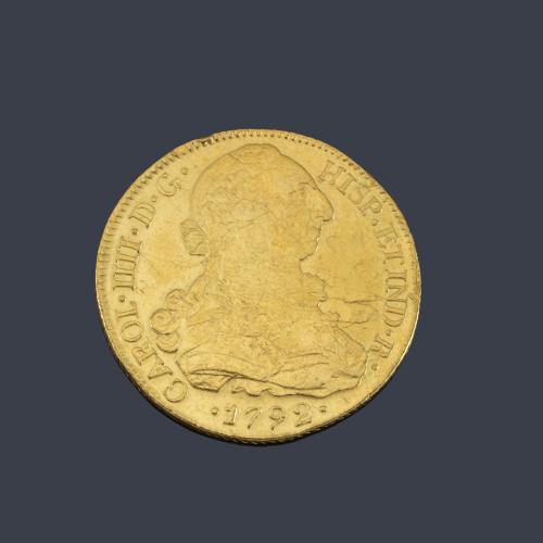 Lote 2588
Carlos IV 8 escudos Santiago 1792 DA.