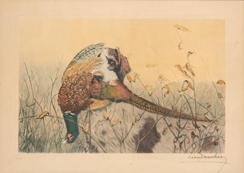Lote 0017
LEÓN DANCHIN - Spaniel con faisán