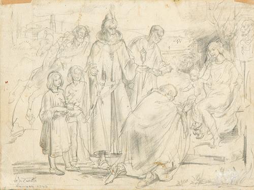 Lote 0355
JOSÉ VELA ZANETTI - Adoración de los Reyes Magos