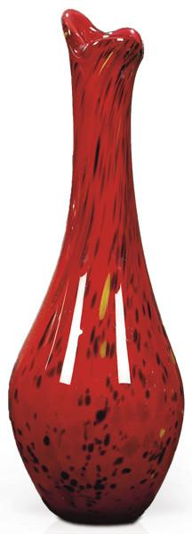 Lote 1228
Jarrón de Murano rojo con pintas negras