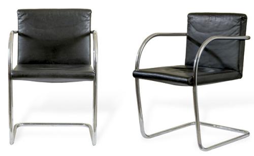 Lote 1297
Ludwig Mies Van der Rohe (1886 – 1869) para MYC Gavina 
Pareja de sillas modelo “Brno”