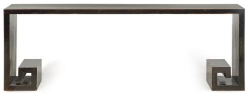 Lote 1341
Mesa de calígrafo en laca negra con motivos de greca en los pies que simboliza el infinito, China región de Suzhou S. XIX