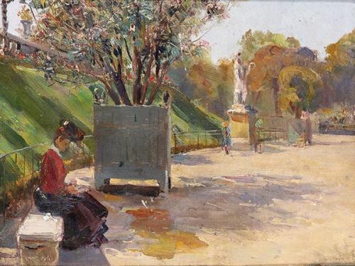  ULISSE CAPUTO - Dama en el parque