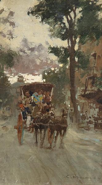  CARLO BRANCACCIO - Carruaje de caballos por las calles de Nápoles