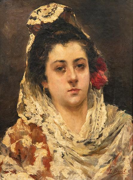  LUIS BEUT Y LLUCH - Retrato de dama