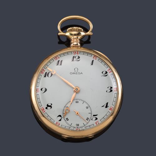  OMEGA, reloj lepin con caja en oro amarillo de 18 K.