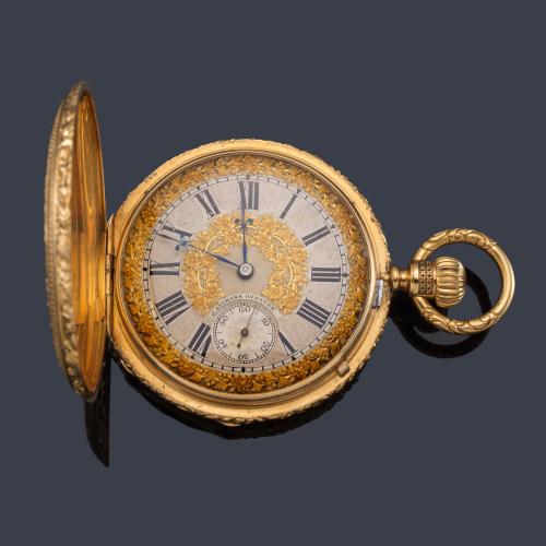 Reloj Assman saboneta con caja en oro amarillo, rosa y blanco de 18 K.