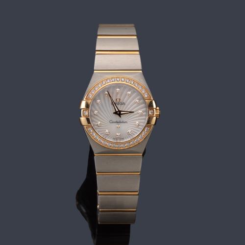  OMEGA Constellation ref. 12325276055002 de señora con caja y brazalete en acero y oro con brillantes. Con estuche y documentación.