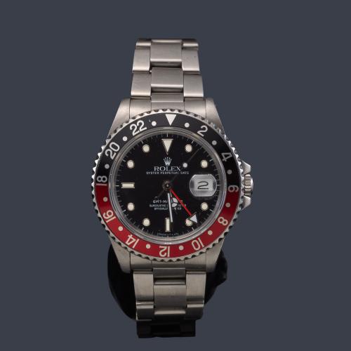 ROLEX mod. Oyster Perpetual "GMT Master" Superlative Chronometer Officially Certified. Ref. 16710. Reloj para caballero con caja y brazalete en acero. Con estuche y documentación.