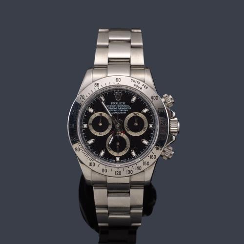  ROLEX, Oyster Perpetual, Superlative Chronometer, Officially Certified, "Cosmograph Daytona", ref. 116520 de caballero con caja y brazalete en acero.
